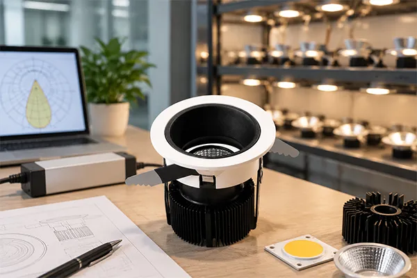 Energy efficient LED downlight quality evaluation Energy efficient LED downlights with thermal design and driver quality checks