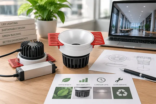 LED downlight sustainability beyond low wattage Sustainable LED downlights evaluated for wattage efficacy and service life