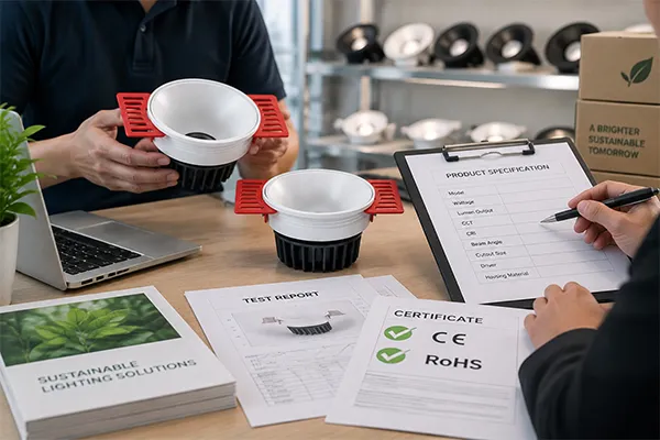 LED downlight compliance and supplier verification Sustainable LED downlights compliance documents supplier verification checklist