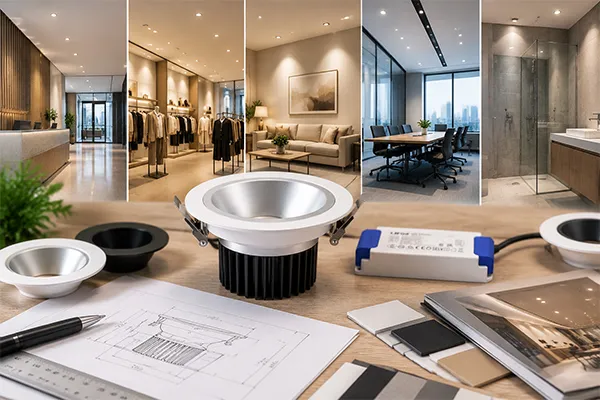 LED downlight technology matched to application requirements LED downlight technology for retail residential and commercial applications