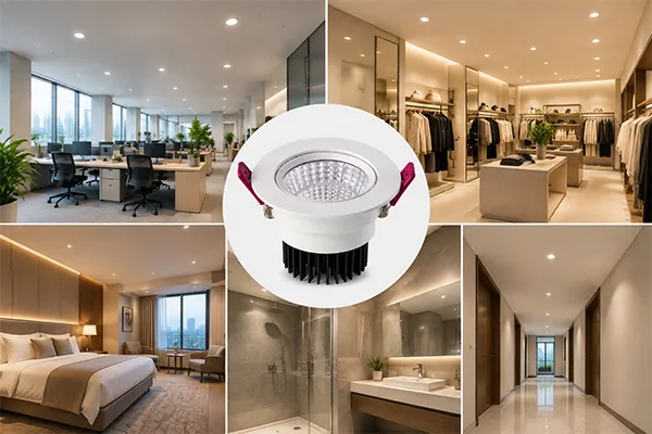 Professional LED downlights by application Professional LED downlights for office retail hotel and residential applications