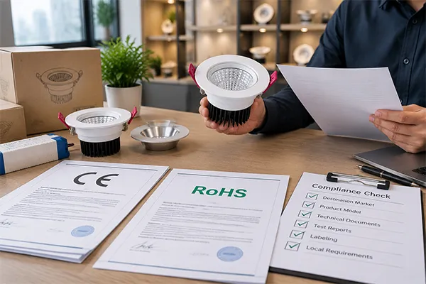 Professional LED downlight compliance verification Professional LED downlights compliance document verification for importers and contractors