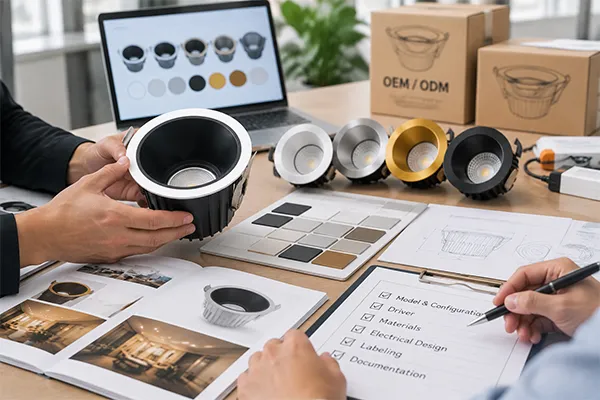OEM LED downlight selection and documentation review OEM customization review during LED downlight selection