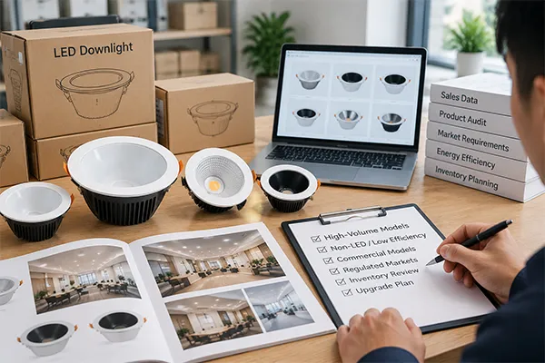 LED downlight product line audit LED downlight adoption audit for product lines and inventory