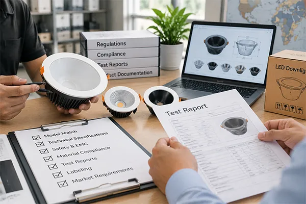 LED downlight compliance verification Compliance documents for LED downlight adoption and supplier evaluation