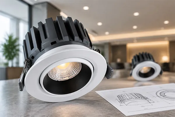 Integrated LED Downlight Components Integrated LED downlight technology components including LED chip driver optic and aluminum heat sink