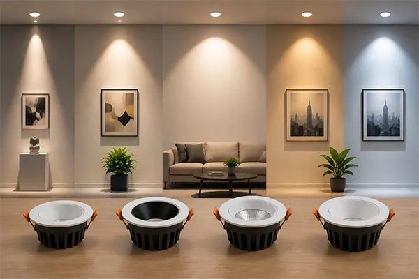 LED Downlight Beam Angle and Light Quality LED downlight technology beam angle glare control color temperature and CRI comparison