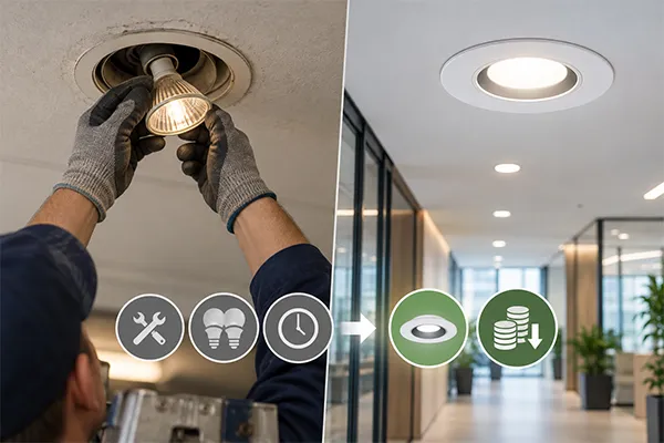 LED downlights and traditional lighting lifecycle cost LED downlights lifecycle cost comparison with traditional lighting maintenance
