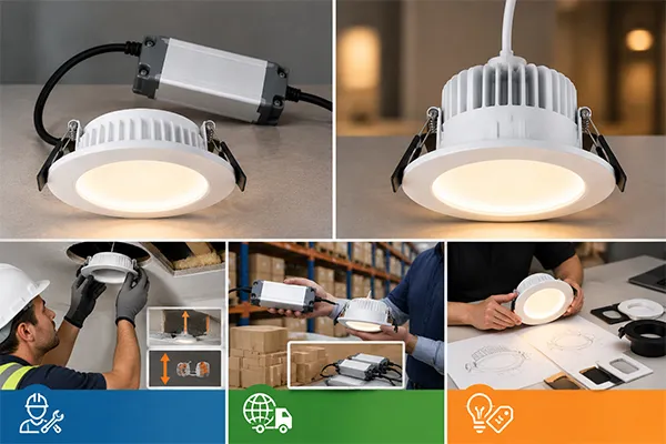Choosing LED downlights for contractors distributors and lighting brands LED downlight with external driver vs internal driver selection for contractors and distributors